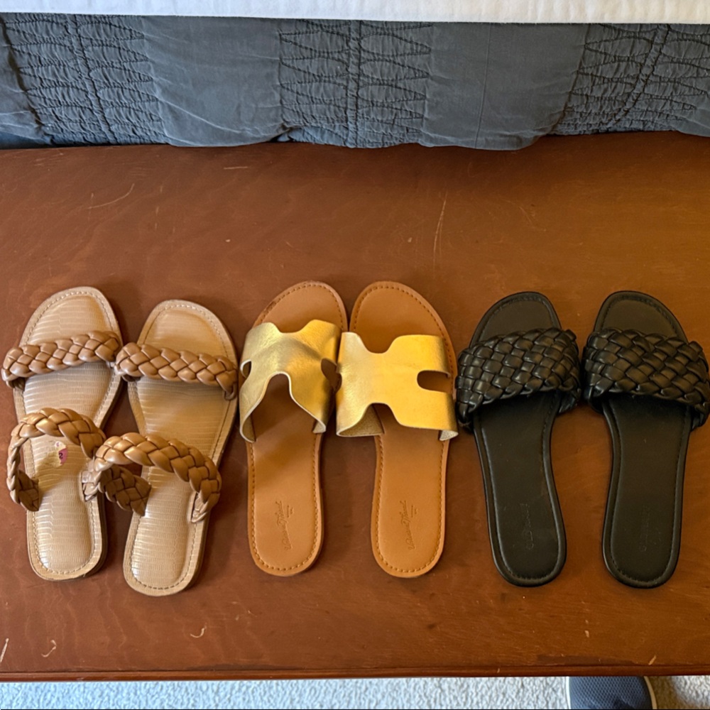 Universal Standard Women's Sandals, Old Navy - Brown, Gold, Black